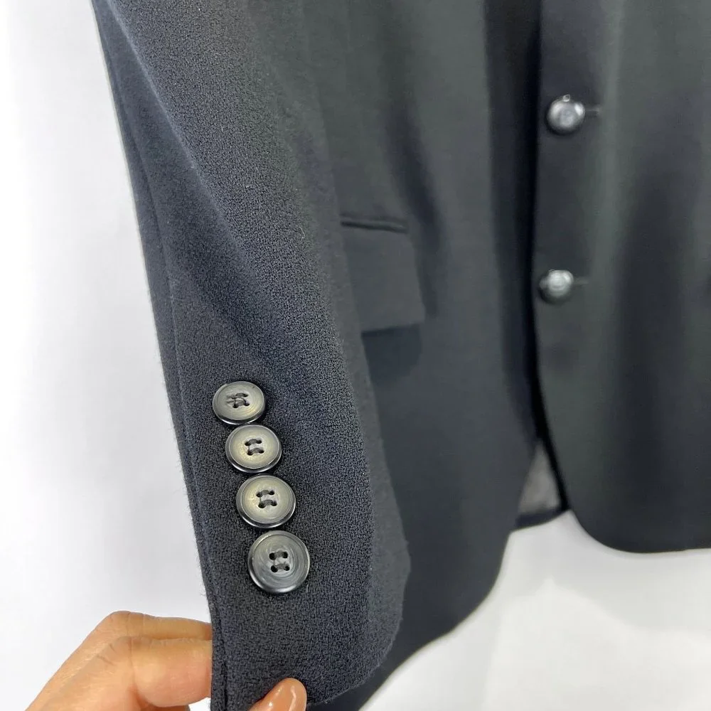 Rossi Umberto Rossi‎ Men Suit Wool 100% Black 3 Buttons down Size 44R/Large